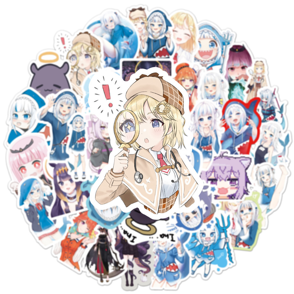 10/50PCS Gawr Gura Stickers Sh - đánh giá và giá Kids Toys Cartoon Images