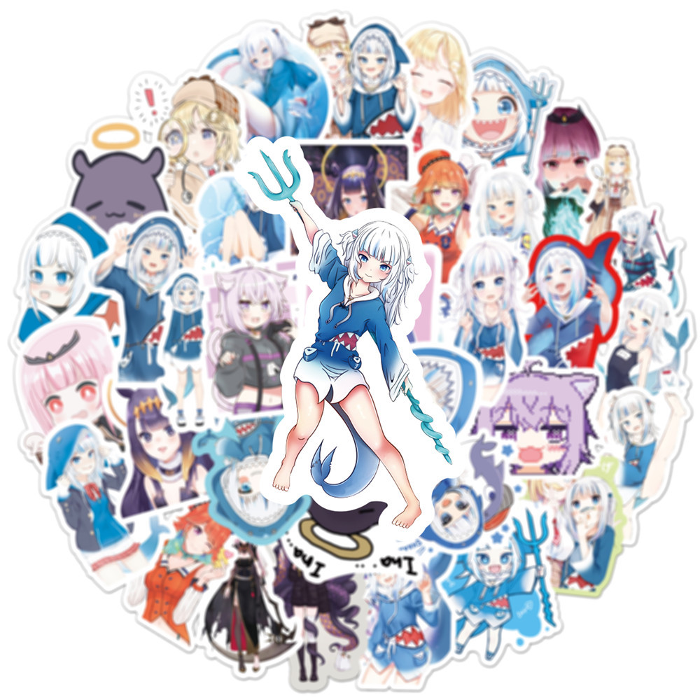 10/50PCS Gawr Gura Stickers Sh - đánh giá và giá Kids Toys Cartoon Images