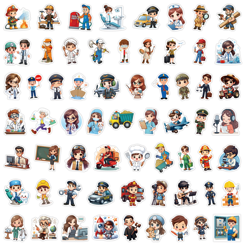 60PCS Career Work Career Stick - đánh giá và giá Kids Toys Cartoon Images